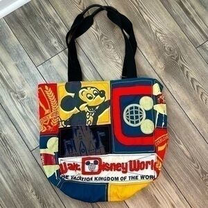 Vintage DISNEY PARKS EXCLUSIVE SHOULDER TOTE BAG W/ MICKEY MOUSE